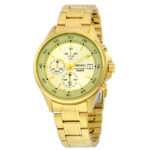SEIKO CHRONOGRAPH SKS482 GOLD TONE STAINLESS STEEL