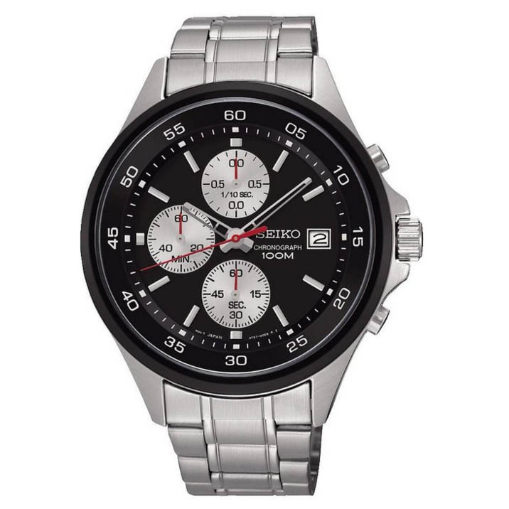 SEIKO CHRONOGRAPH SKS483 BLACK DIAL STAINLESS STEEL