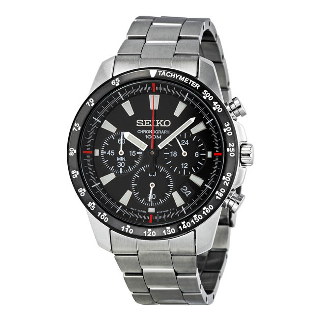 SEIKO CHRONOGRAPH SSB031 BLACK DIAL STAINLESS STEEL