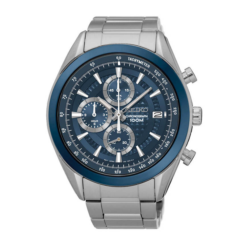 SEIKO CHRONOGRAPH SSB177 BLUE DIAL STAINLESS STEEL