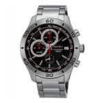 SEIKO CHRONOGRAPH SSB187 BLACK DIAL STAINLESS STEEL