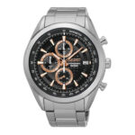 SEIKO CHRONOGRAPH SSB199 BLACK DIAL STAINLESS STEEL