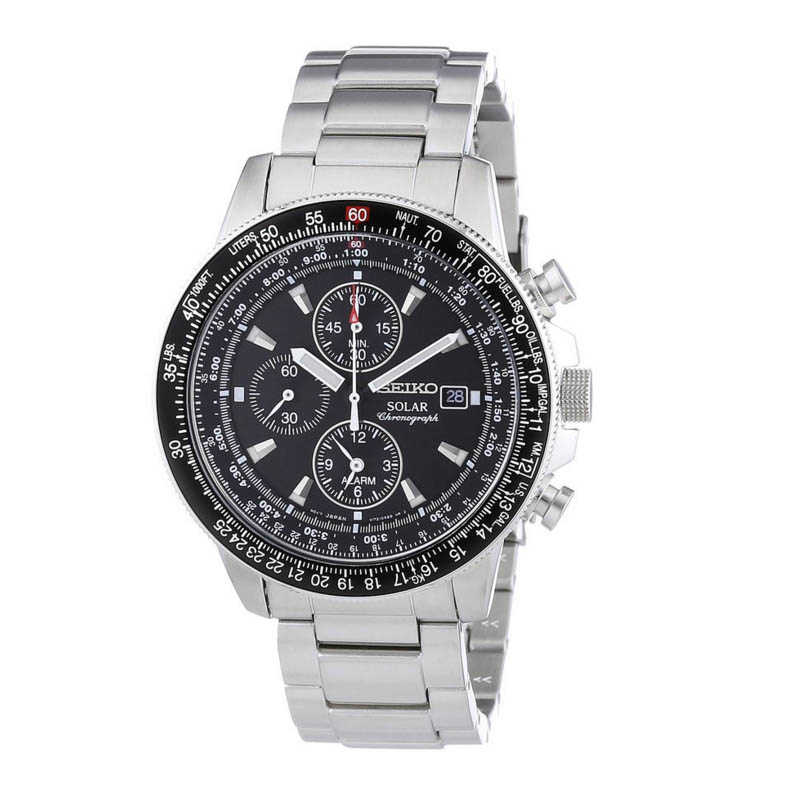SEIKO CHRONOGRAPH SSC009 SOLAR BLACK DIAL