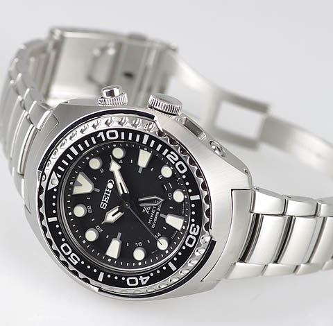 SEIKO PROSPEX SUN019 KINETIC GMT DIVERS BLACK DIAL - Image 2