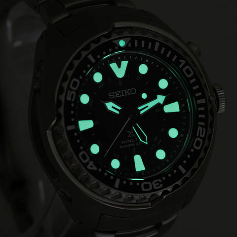 SEIKO PROSPEX SUN019 KINETIC GMT DIVERS BLACK DIAL - Image 3