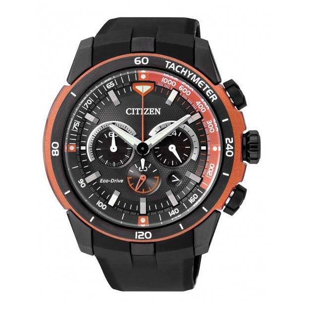 CITIZEN CA4154-07E ECO-DRIVE CHRONOGRAPH BLACK DIAL ORANGE RING