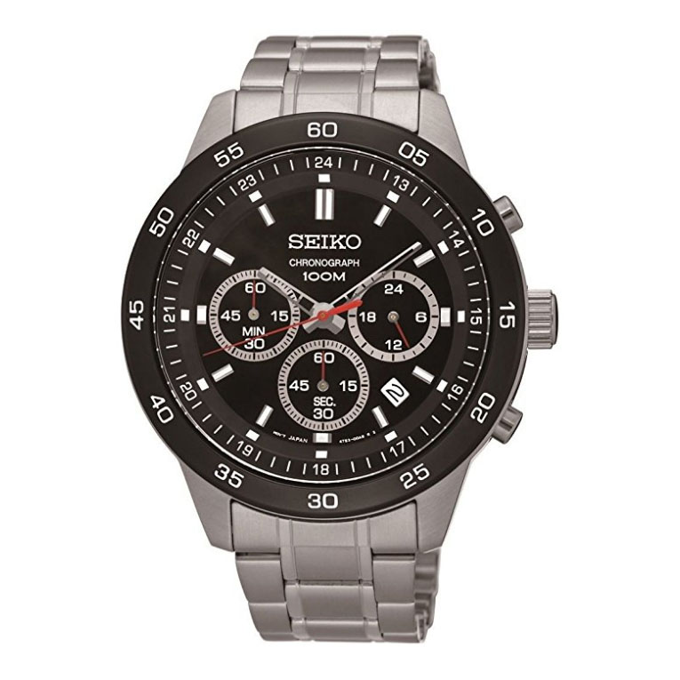 SEIKO CHRONOGRAPH SKS527 BLACK DIAL STAINLESS STEEL