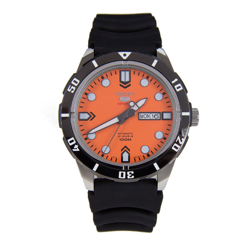 SEIKO 5 SPORTS SRP675K1 AUTOMATIC ORANGE DIAL RUBBER