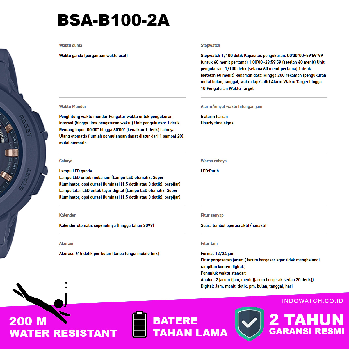 Casio Baby-G BSA-B100-2A BLUETOOTH - Image 5