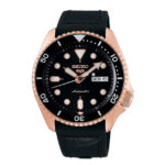 Seiko 5 SRPD76K1 Automatic Black dial silicone band
