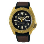 Seiko 5 SRPE80K1 Automatic Black dial brown band