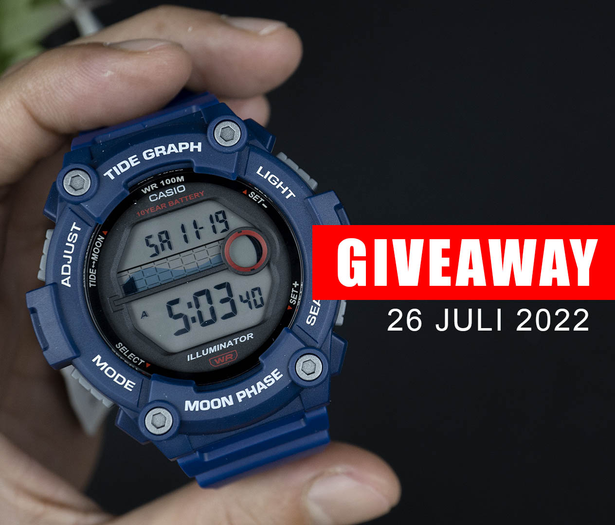 Review jam Casio Standard AQS800W1BV, jam desain kompak dengan