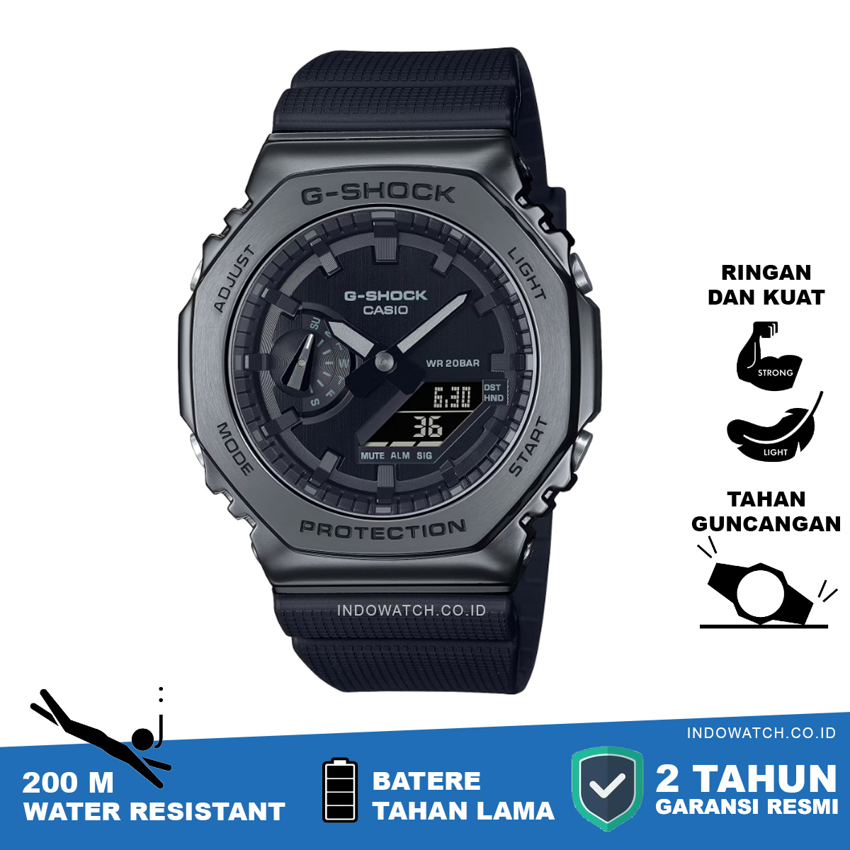 CASIO G-SHOCK GM-2100BB-1A METAL BEZEL - Image 7