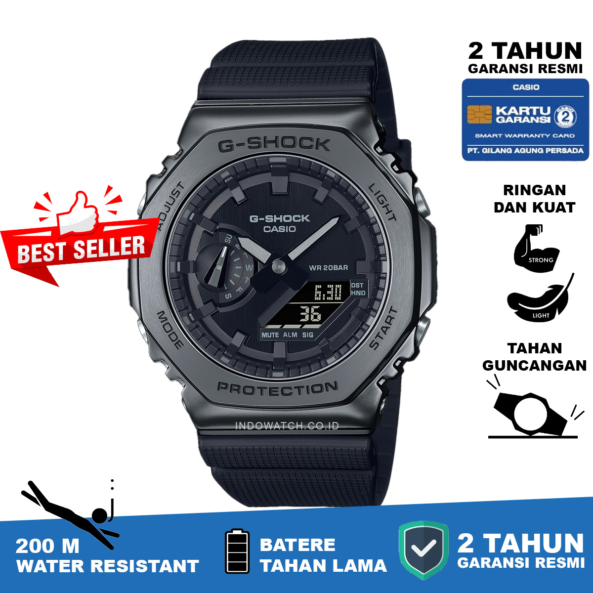 CASIO G-SHOCK GM-2100BB-1A METAL BEZEL