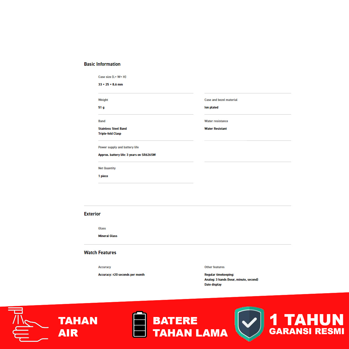 Casio Standard LTP-1241D-2A2 Full Stainless Steel - Image 5