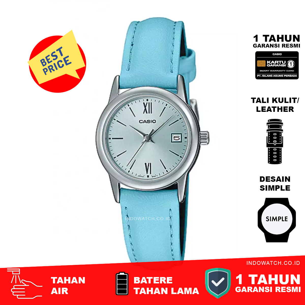 Casio LTP-V002L-2B3 jam tangan Full Analog