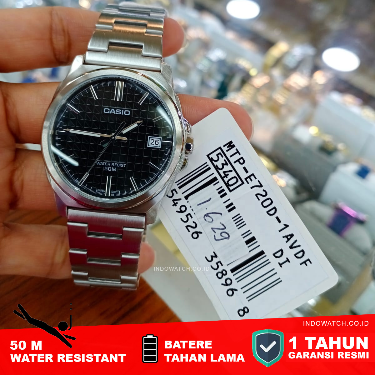 Casio Standard MTP-E720D-8AV Full Stainless Steel - Image 4
