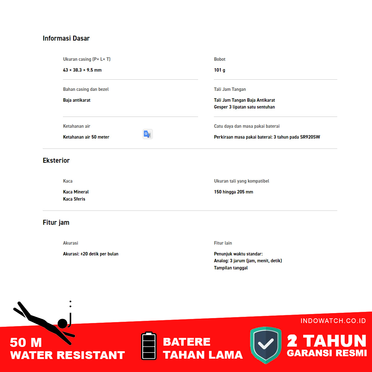 Casio Standard MTP-E720D-8AV Full Stainless Steel - Image 5