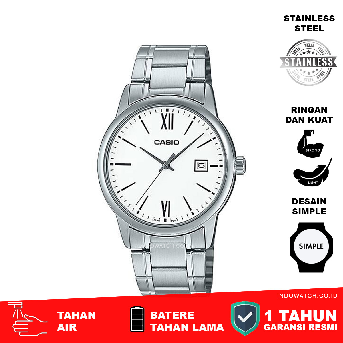 Casio Standard MTP-V002D-7B3 Full Stainless Steel