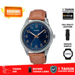 Casio MTP-V005L-2B4 jam pria tali kulit