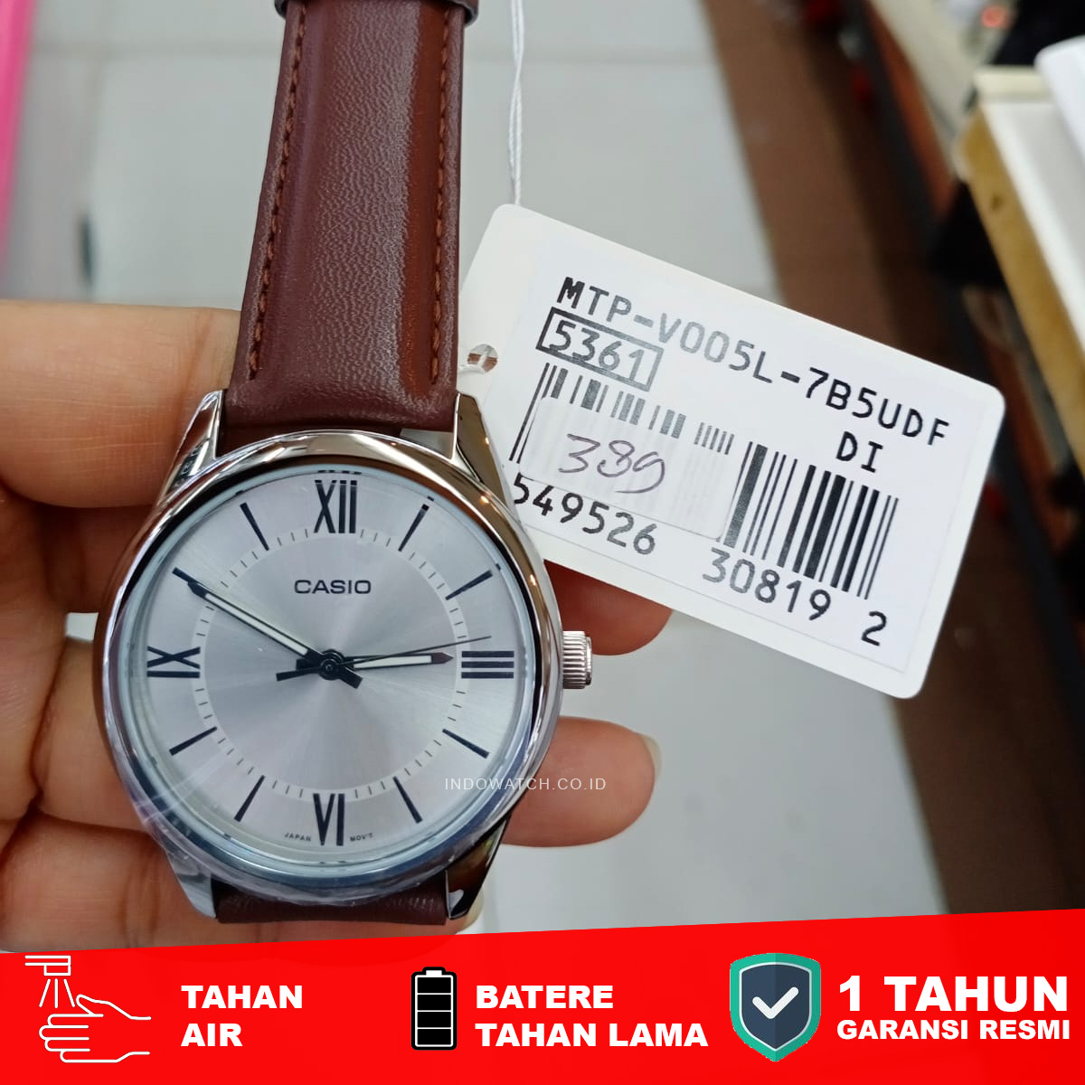 Casio MTP-V005L-7B5 jam pria tali kulit - Image 3