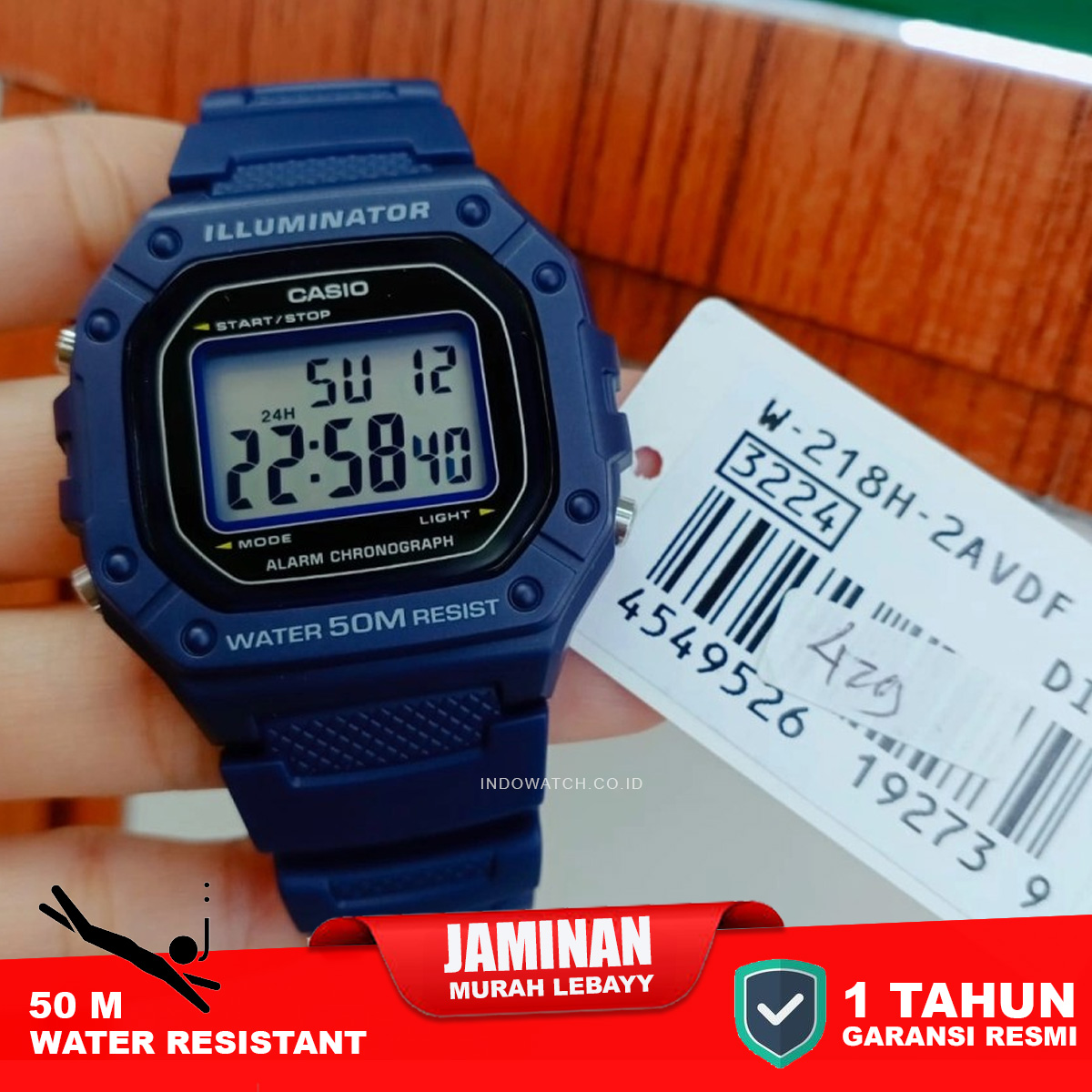 Casio W-218H-2AV jam tangan full digital - Image 3