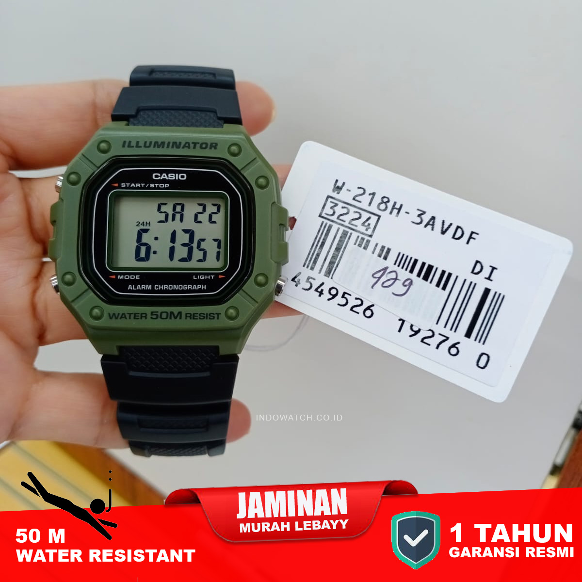 Casio W-218H-3AV jam tangan full digital - Image 3