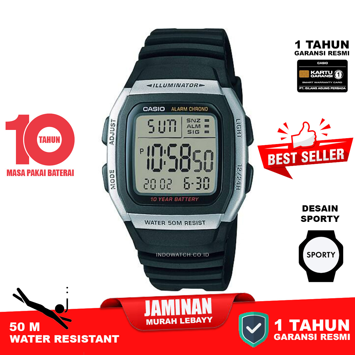 Casio Standard W-96H-1AV full digital