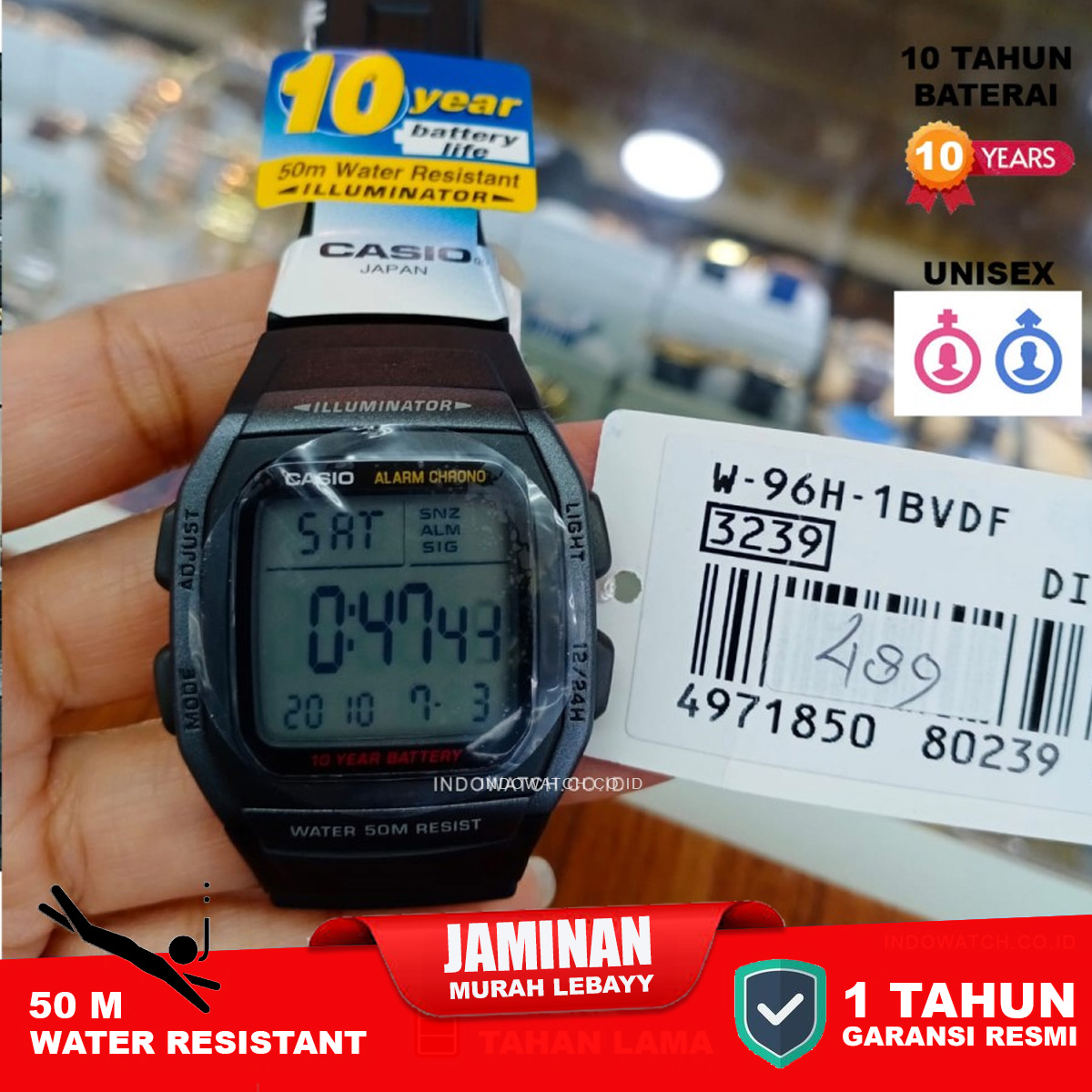 Casio Standard W-96H-1AV full digital - Image 3