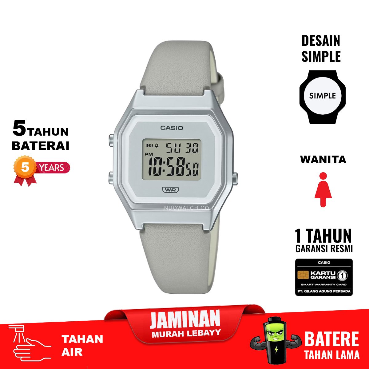 Casio LA680WEL-8 jam tangan wanita full digital
