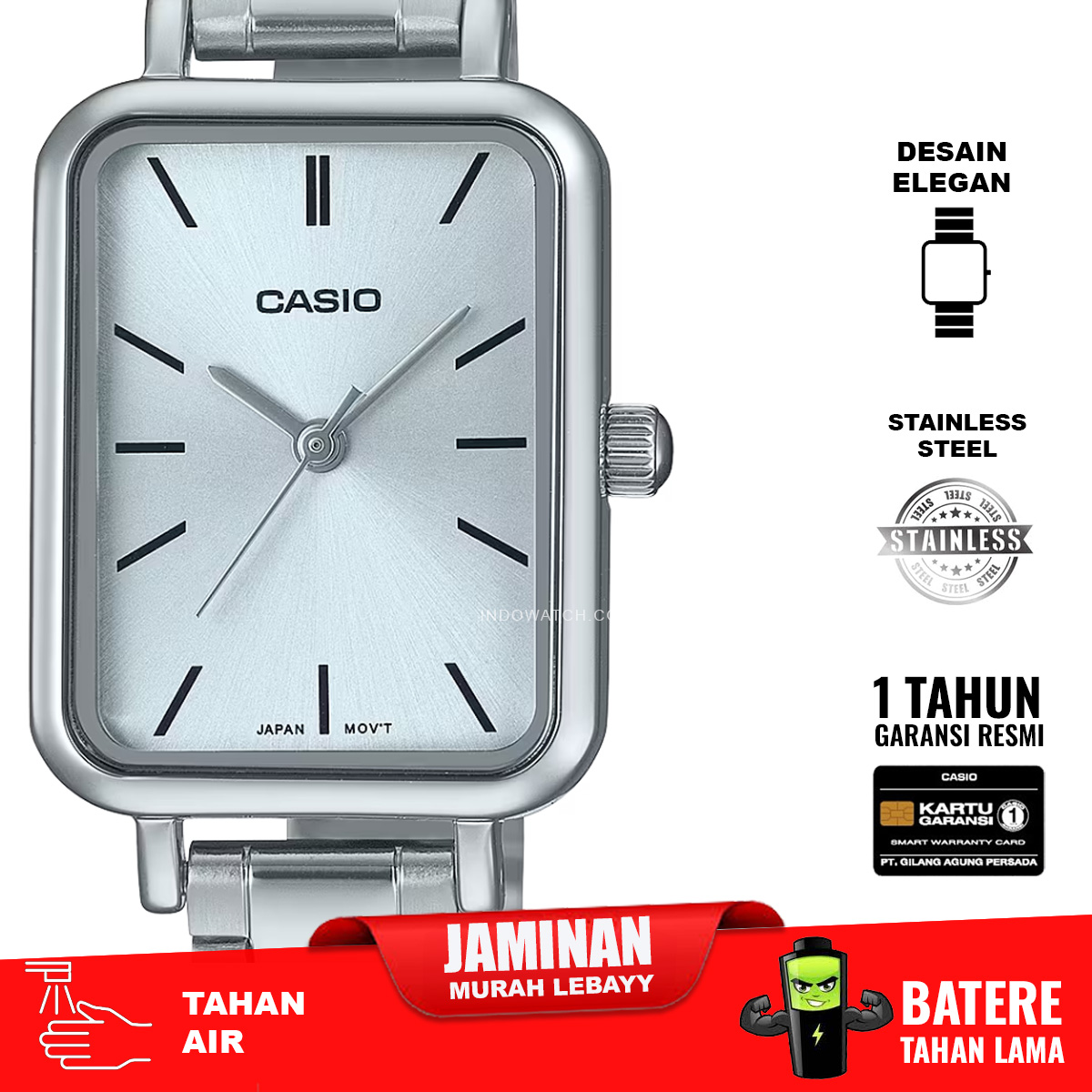 Casio LTP-V009D-2E jam wanita full stainless - Image 2