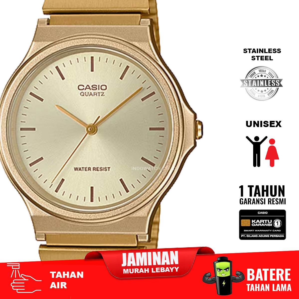 Casio MQ-24G-9E jam tangan full stainless - Image 2