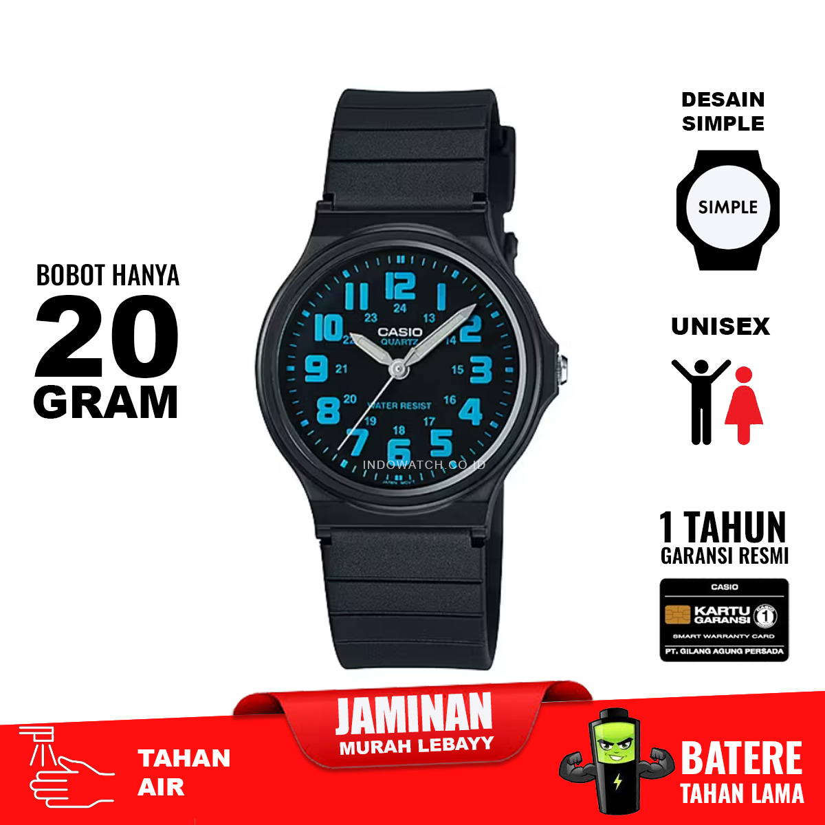 Casio MQ-71-2B jam tangan full analog