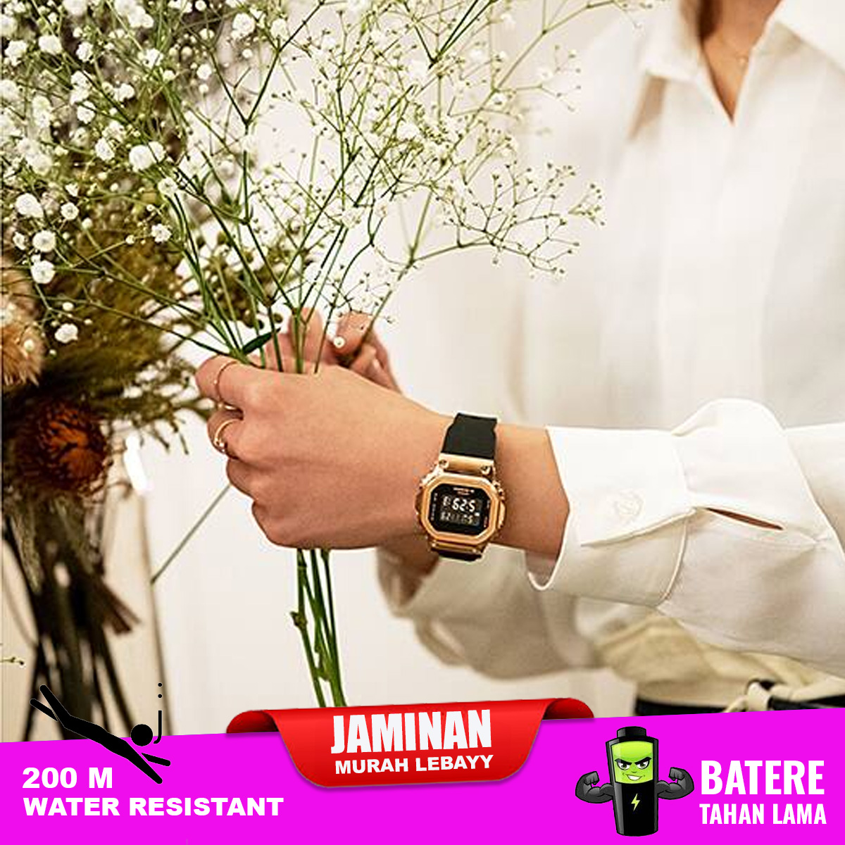 Casio G-Shock GM-S5600PG-1 jam tangan wanita - Image 5