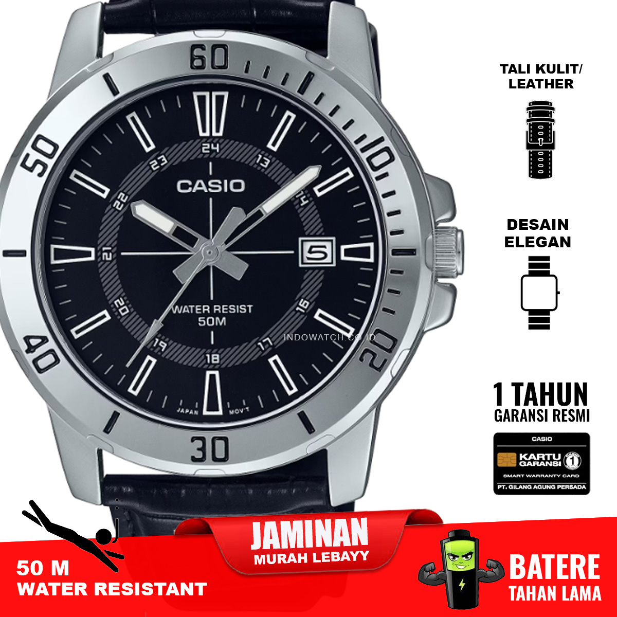 Casio MTP-VD01L-1CV jam pria tali kulit - Image 3