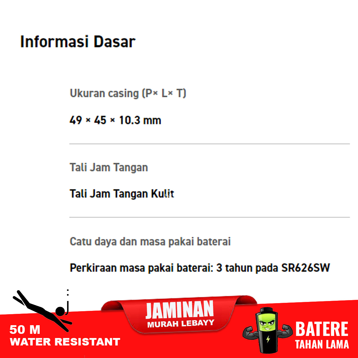 Casio MTP-VD01L-1CV jam pria tali kulit - Image 7